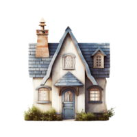 AI generated old house on transparent background PNG image