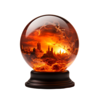 AI generated crystal globe on transparent background PNG image