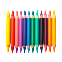 ai généré coloré des crayons dans une rangée sur transparent Contexte png image