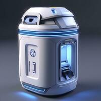 AI generated Removable Trash Can with Intelligent, Modular Design. A Futuristic Concept for Sustainable Waste Management. AI Generative photo