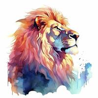 AI generated Watercolor Lion on a white background. For T-shirt Design. AI Generated photo