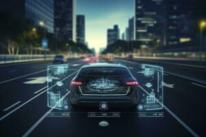 ai generado moderno inteligente coche tecnología inteligente sistema utilizando foto