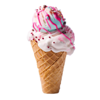 ai généré la glace crème cône sur transparent Contexte png image