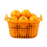 AI generated oranges in a basket on transparent background PNG image