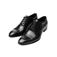 AI generated pair of black shoes on transparent background PNG image