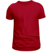 Plain red t-shirt front and back view for mockup in PNG transparent background