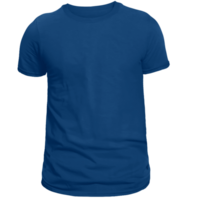 Plain blue t-shirt front view for mockup in PNG transparent background