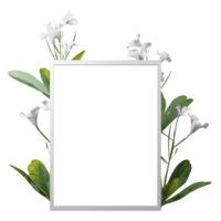 lily flower with white frame decoration png