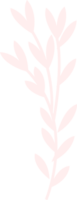 Hand drawn pink branch with leaves png