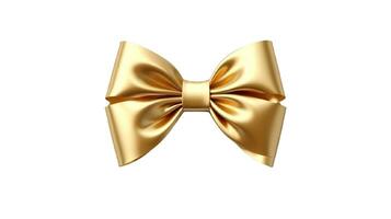 AI generated Detailed 3D Model of a Golden Bow, Rendered with Precision, Isolated on White photo