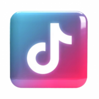 Social media facebook instagram youtube Pinterest tiktok 3d logo curve shiny logo png