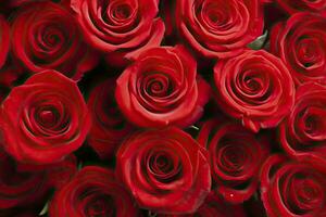 AI generated Red Rose Background for Valentine's Day. AI Generated photo