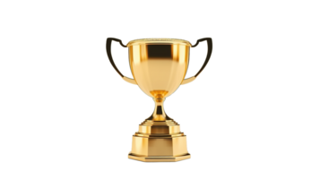 AI generated Award Winner Trophy Isolated on Transparent Background, PNG File. Win, Achievement, Award