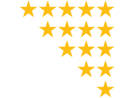 5 5 estrellas en en transparente antecedentes png