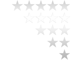 5 Stars on on transparent background png