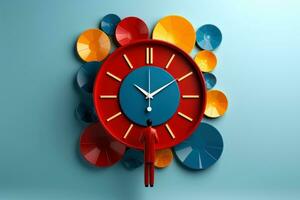 AI generated Mockup 3d clock,countdown, happy new year concept, Generative AI photo