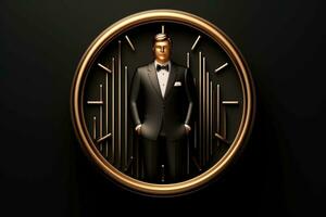 AI generated Mockup 3d clock,countdown, happy new year concept, Generative AI photo