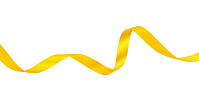 Spiral shiny yellow ribbon element png