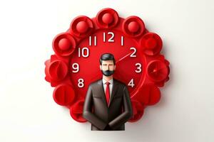 AI generated Mockup 3d clock,countdown, happy new year concept, Generative AI photo