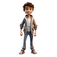 AI generated 3D cartoon character a cute student boy, Isolated transparent background png. generated with AI png