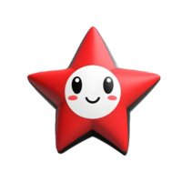 AI generated 3d render of a red star on isolated transparent background png, generated with AI png