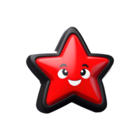 AI generated 3d render of a red star on isolated transparent background png, generated with AI png