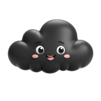 AI generated 3d black cloud computing concept on isolated transparent background png. generated with AI png