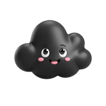 ai generato 3d nero nube calcolo concetto su isolato trasparente sfondo png. generato con ai png