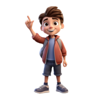 AI generated 3D cartoon character a cute student boy, Isolated transparent background png. generated with AI png