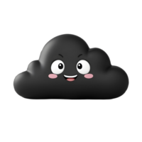 ai generato 3d nero nube calcolo concetto su isolato trasparente sfondo png. generato con ai png