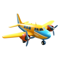 ai gerado 3d Renderização do uma avião em transparente fundo - ai gerado png