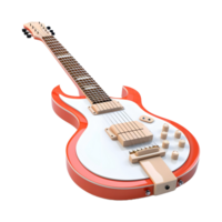 ai gegenereerd 3d renderen van een kleurrijk gitaar Aan transparant achtergrond - ai gegenereerd png