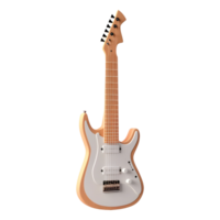 ai generiert 3d Rendern von ein bunt Gitarre auf transparent Hintergrund - - ai generiert png