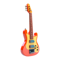 ai generato 3d interpretazione di un' colorato chitarra su trasparente sfondo - ai generato png