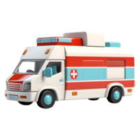 ai généré 3d le rendu de une ambulance sur transparent Contexte - ai généré png