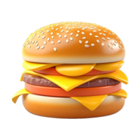 AI generated 3D Rendering of a Hot and Spicy Zinger Burger on Transparent Background - Ai Generated png