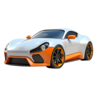 ai gerado 3d Renderização do uma lindo carro em transparente fundo - ai gerado png