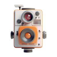 AI generated 3D Rendering of a Vintage Cartoonish Camera on Transparent Background - Ai Generated png