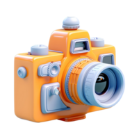 AI generated 3D Rendering of a Vintage Cartoonish Camera on Transparent Background - Ai Generated png