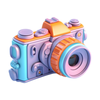 AI generated 3D Rendering of a Vintage Cartoonish Camera on Transparent Background - Ai Generated png
