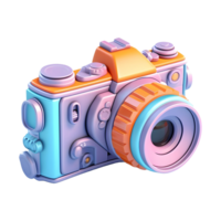 ai gegenereerd 3d renderen van een wijnoogst cartoonesk camera Aan transparant achtergrond - ai gegenereerd png