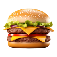 AI generated 3D Rendering of a Hot and Spicy Zinger Burger on Transparent Background - Ai Generated png