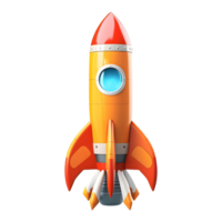 AI generated 3D Rendering of a Space Rocket on Transparent Background - Ai Generated png