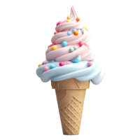 AI generated 3D Rendering of a Ice Cream on Transparent Background - Ai Generated png