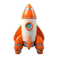 AI generated 3D Rendering of a Space Rocket on Transparent Background - Ai Generated png