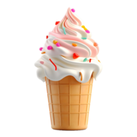 AI generated 3D Rendering of a Ice Cream on Transparent Background - Ai Generated png
