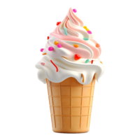 AI generated 3D Rendering of a Ice Cream on Transparent Background - Ai Generated png