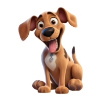 ai gerado 3d Renderização do uma sorridente cachorro em transparente fundo - ai gerado png