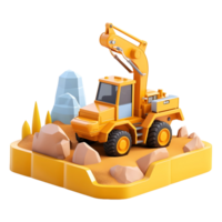 AI generated 3D Rendering of a Construction Site on Transparent Background - Ai Generated png