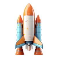 AI generated 3D Rendering of a Space Rocket on Transparent Background - Ai Generated png